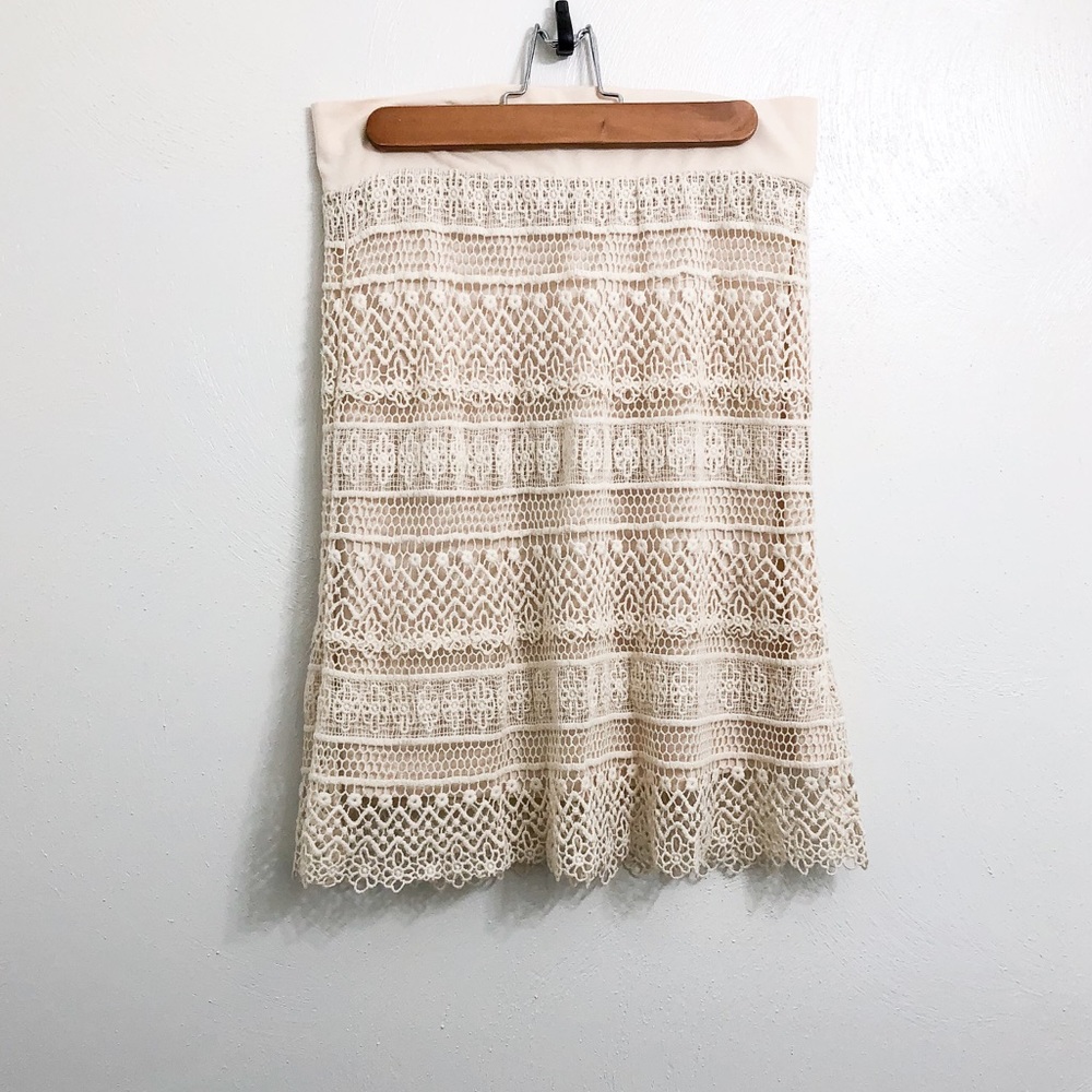 Solitaire by Ravi Kholsa Cream Lace Skirt